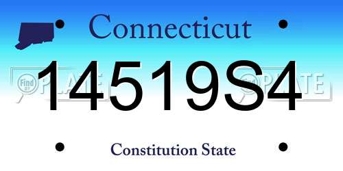 14519S4 Connecticut License Plate