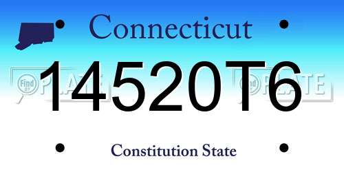 14520T6 Connecticut License Plate