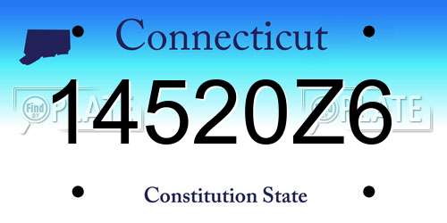 14520Z6 Connecticut License Plate
