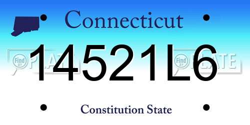 14521L6 Connecticut License Plate