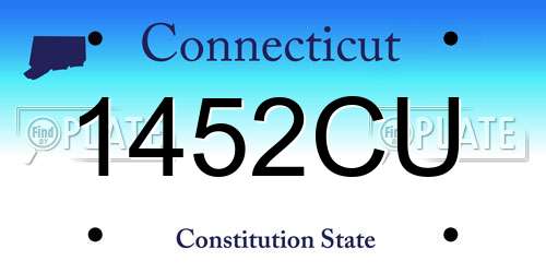 1452CU Connecticut License Plate