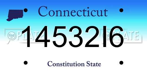 14532I6 Connecticut License Plate
