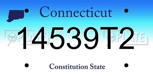 14539T2 Connecticut License Plate