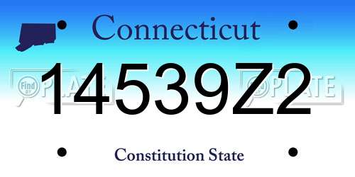 14539Z2 Connecticut License Plate