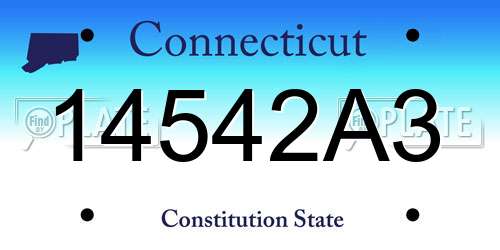 14542A3 Connecticut License Plate