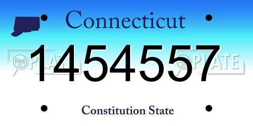 1454557 Connecticut License Plate