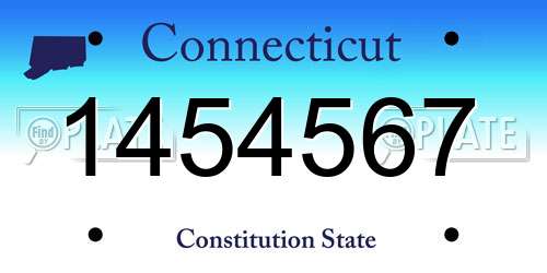 1454567 Connecticut License Plate