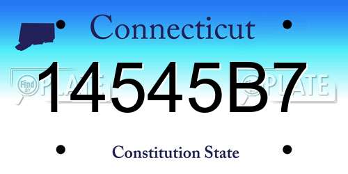 14545B7 Connecticut License Plate