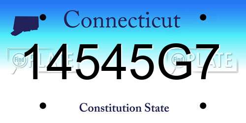 14545G7 Connecticut License Plate