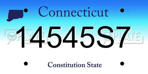 14545S7 Connecticut License Plate