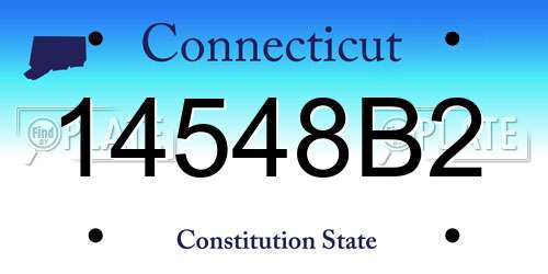 14548B2 Connecticut License Plate
