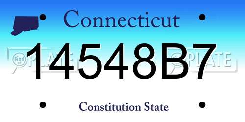 14548B7 Connecticut License Plate