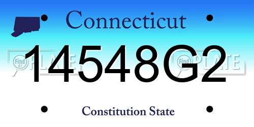 14548G2 Connecticut License Plate