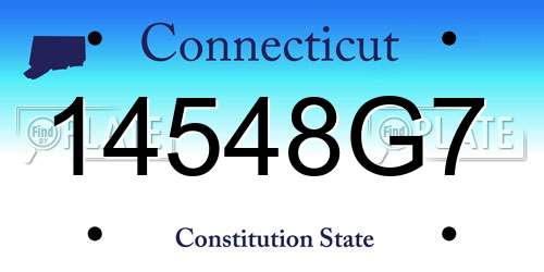 14548G7 Connecticut License Plate
