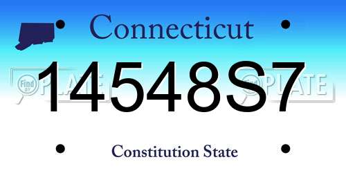 14548S7 Connecticut License Plate