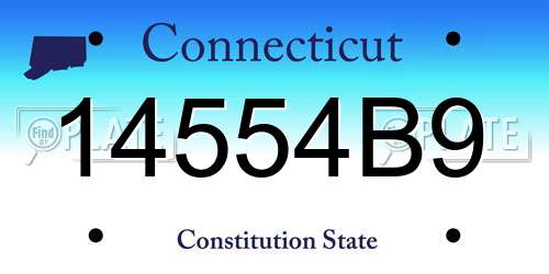 14554B9 Connecticut License Plate