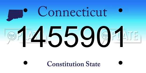 1455901 Connecticut License Plate