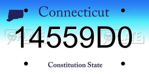 14559D0 Connecticut License Plate