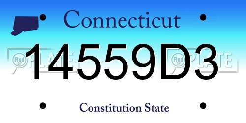 14559D3 Connecticut License Plate