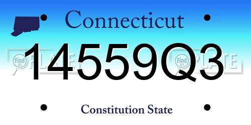 14559Q3 Connecticut License Plate