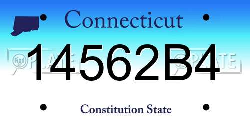 14562B4 Connecticut License Plate