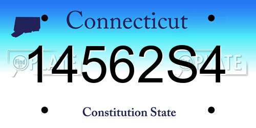14562S4 Connecticut License Plate
