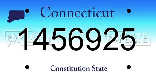 1456925 Connecticut License Plate