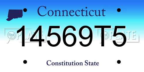 14569T5 Connecticut License Plate