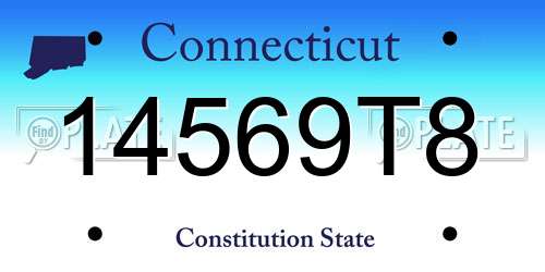 14569T8 Connecticut License Plate