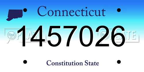 1457026 Connecticut License Plate