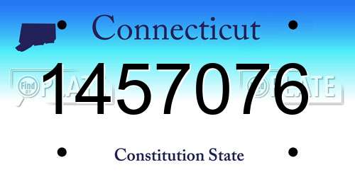 1457076 Connecticut License Plate