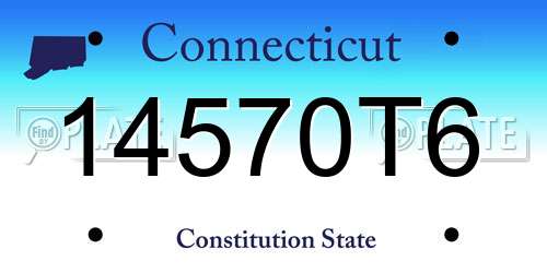 14570T6 Connecticut License Plate