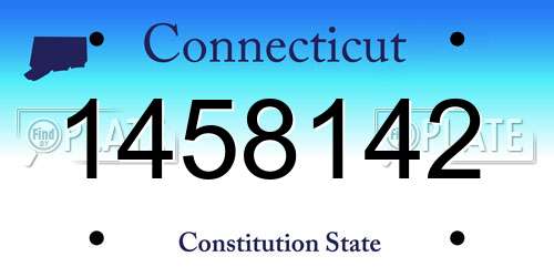 1458142 Connecticut License Plate
