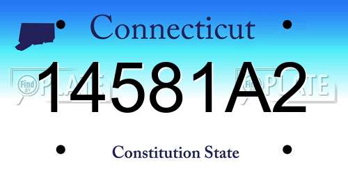 14581A2 Connecticut License Plate