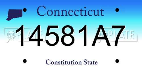 14581A7 Connecticut License Plate