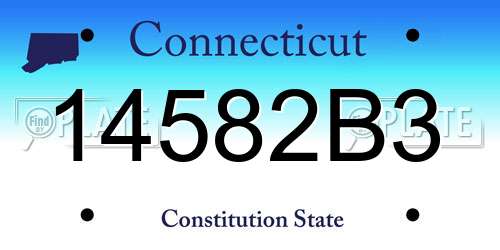 14582B3 Connecticut License Plate