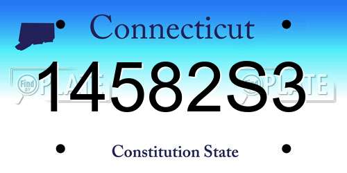 14582S3 Connecticut License Plate