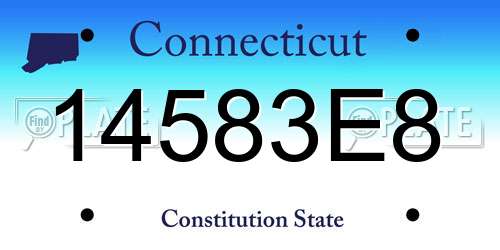14583E8 Connecticut License Plate