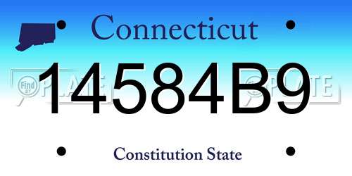 14584B9 Connecticut License Plate