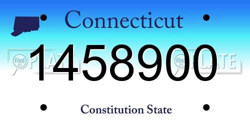 1458900 Connecticut License Plate