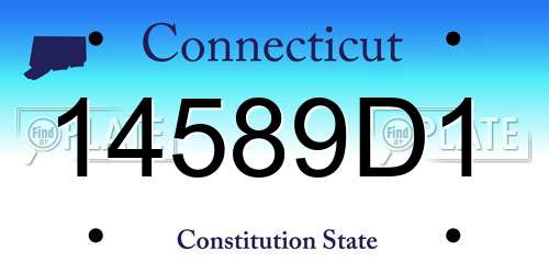 14589D1 Connecticut License Plate