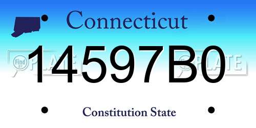 14597B0 Connecticut License Plate