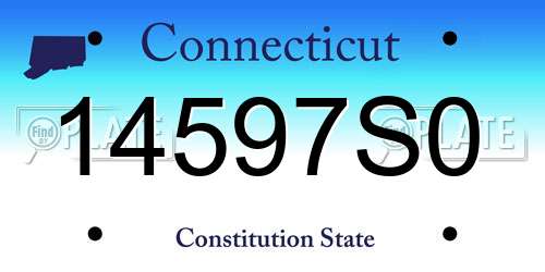14597S0 Connecticut License Plate