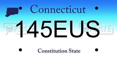 145EUS Connecticut License Plate