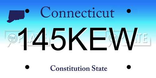 145KEW Connecticut License Plate