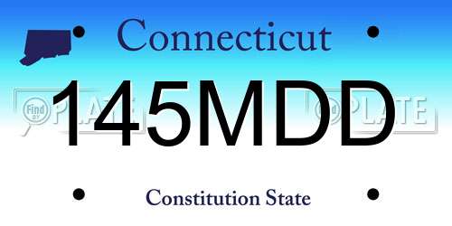145MDD Connecticut License Plate