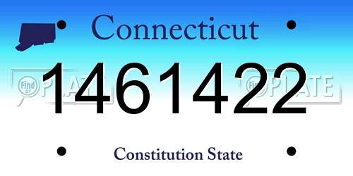 1461422 Connecticut License Plate