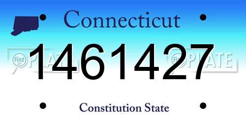 1461427 Connecticut License Plate