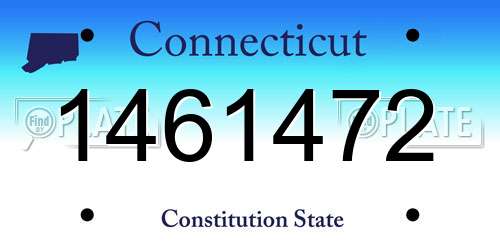 1461472 Connecticut License Plate