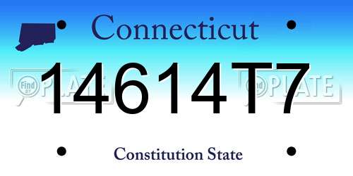 14614T7 Connecticut License Plate